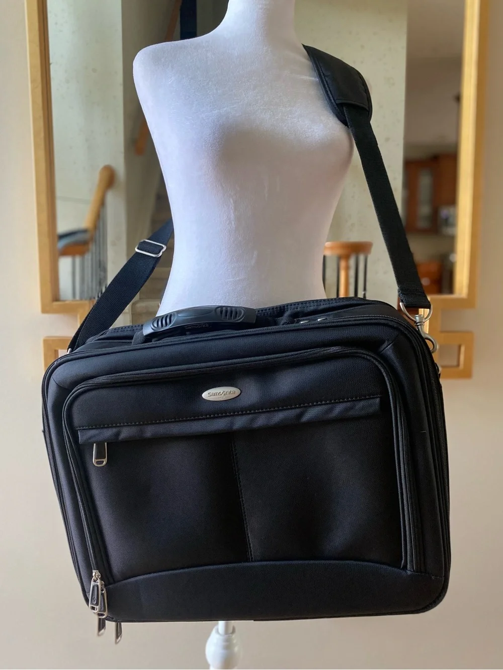 Samsonite Laptop Case Black Soft Shoulder Bag Travel Briefcase Carry on
